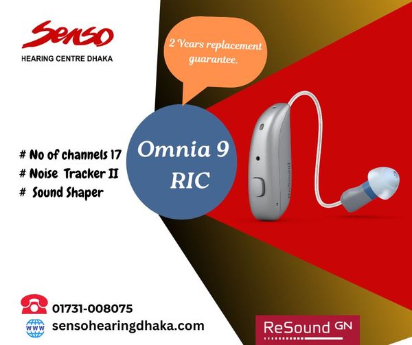 The Resound Omnia 9Mini RIE rechargeable is an in-ear speaker from the Resound brand. This hearing aid is equipped with 17 channels and uses rechargeable hearing aid batteries. This hearing aid falls into the care category/classification: out of category. we offered best price of hearing aid in Bangladesh.