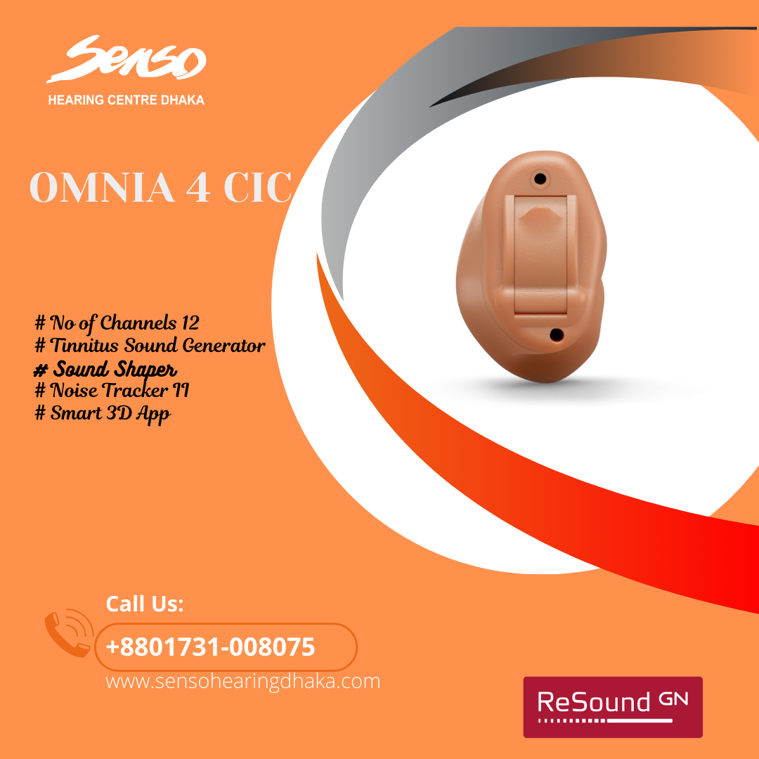 The Resound Omnia 4 CIC (Completely-in-Canal) hearing aid typically includes the following contents:
1.	Hearing Aid Unit: The Omnia 4 CIC device itself.
2.	Batteries: A pack of hearing aid batteries and battery no 10.
3.	User Manual: Detailed instructions for setup, usage, and care.
4.	Quick Start Guide: A simplified guide for immediate use.
5.	Cleaning Tools: Brush or pick for maintenance and cleaning.
6.	Ear Tips/Adapters: Various sizes for a comfortable fit (if applicable).
7.	Protective Case: For safe storage of the hearing aid.
8.	Warranty Information: Two (2) Years replacement guaranty and support.
9.	App Instructions: Information on using the companion app (if applicable).
Always check the specific packaging for any variations or additional components that may be included.