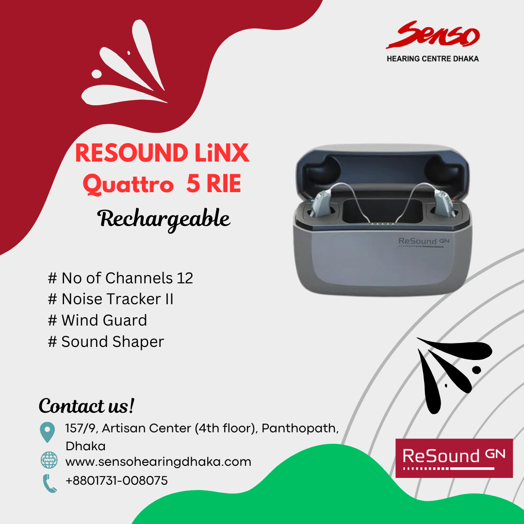 The ReSound LiNX Quattro 561 RIE rechargeable hearing aid is part of the advanced LiNX Quattro series and is designed to deliver high-quality sound, rechargeable convenience, and wireless connectivity. The RIE (Receiver-in-Ear) model offers a discreet and comfortable design, suitable for a wide range of hearing losses, from mild to severe. This mid-range model combines essential hearing technology with the flexibility and convenience of a rechargeable battery.
Key Features:
Sound Processing:
Clear and Natural Sound: The LiNX Quattro 561 RIE hearing aid provides clear, natural sound quality through 9 sound adjustment channels. It processes sounds in a way that helps enhance speech clarity while reducing background noise.
Wide Dynamic Range: The LiNX Quattro series uses a wider range of input sounds, ensuring the user can hear both soft and loud sounds clearly without distortion.
Noise Reduction:
NoiseTracker II: A noise reduction feature that minimizes unwanted background noise while keeping speech intelligible. This is especially helpful in noisy environments like restaurants or crowds.
WindGuard: Reduces the disruptive effects of wind noise for clearer listening outdoors.
Impulse Noise Reduction: Quickly reduces the volume of sudden loud noises, such as door slams or honking, ensuring comfort in dynamic sound environments.
Wireless Connectivity:
Bluetooth Streaming: The LiNX Quattro 561 RIE is compatible with iOS and Android devices, allowing direct streaming of phone calls, music, and other audio content to the hearing aids without additional accessories.
ReSound Smart 3D App: This app allows users to control their hearing aids from their smartphone. Users can adjust volume, switch between listening programs, and fine-tune the hearing aids to their preferences. The app also supports remote fine-tuning by hearing care professionals.
Rechargeable Battery:
Rechargeable Lithium-Ion Battery: The Quattro 561 RIE is equipped with a rechargeable battery that provides up to 30 hours of use on a single charge (depending on streaming usage). This means users can enjoy an entire day of hearing without the need to replace batteries.
Portable Charging Case: The hearing aids come with a sleek charging case that provides three full charges on the go, adding up to a total of 90 hours of battery life. A full charge takes 3 hours, while a 30-minute quick charge gives about 8 hours of usage.
Directional Sound:
Binaural Directionality: This feature allows users to focus on speech from one direction while maintaining awareness of surrounding sounds. It’s particularly useful in challenging listening environments, helping users focus on conversations without feeling overwhelmed by background noise.
Spatial Sense: This technology improves spatial awareness, helping the user locate where sounds are coming from.
Tinnitus Management:
Tinnitus Sound Generator (TSG): Offers relief for individuals experiencing tinnitus (ringing in the ears) by playing soothing background sounds or white noise. These sounds can be customized to the user’s preference to help reduce the perception of tinnitus.
Environmental Adaptation:
Environmental Classifier: This feature automatically detects the type of environment (quiet, noisy, windy, etc.) and adjusts the hearing aid’s settings accordingly, ensuring a seamless transition between listening situations.
Telecoil (Optional):
Some models of the LiNX Quattro 561 RIE include a telecoil, allowing users to connect directly to hearing loop systems in public venues such as theaters, lecture halls, and places of worship. This improves sound quality and clarity in those settings.
Form Factor:
RIE (Receiver-in-Ear) Design: The RIE style offers a discreet and comfortable design that sits behind the ear while placing the receiver directly in the ear canal for better sound quality and less distortion. The hearing aids are suitable for mild to severe hearing loss.
Summary:
The ReSound LiNX Quattro 561 RIE Rechargeable hearing aid provides an ideal balance of advanced sound processing, noise reduction, and convenience features. The rechargeable battery and wireless connectivity make it a practical choice for individuals who want a hassle-free, modern hearing aid solution. Although it's a mid-range option within the LiNX Quattro lineup, it still offers robust performance and high-quality sound processing, making it a great choice for people seeking reliable hearing support with modern technology.