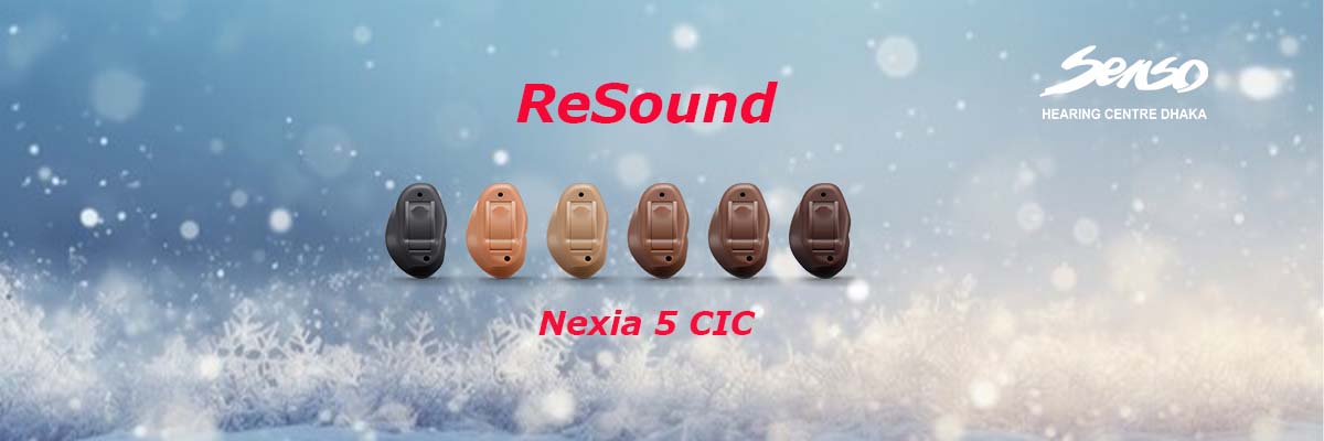 Resound Nexia 510 CIC hearing aid solution bd & ReSound Nexia 510 CIC (Completely-In-Canal) hearing aid is an entry-level option offering essential features in a discreet, nearly invisible design. It is ideal for users seeking a reliable and compact hearing solution. Below are its detailed features and content:

Key Features:
Completely-In-Canal Design:
Fits entirely within the ear canal for a subtle and inconspicuous appearance.
Custom-molded shell ensures a secure and comfortable fit.
Basic Sound Processing:
Clear and natural sound quality with essential noise reduction features.
Directional microphones to enhance speech understanding in quiet environments.
Suitable for straightforward listening needs.
Tinnitus Relief:
Built-in Tinnitus Sound Generator to provide basic relief for tinnitus sufferers.
Connectivity:
Limited Bluetooth functionality for basic streaming needs.
Compatible with the ReSound Smart 3D app for simple adjustments to settings and volume.
Environment Adaptation:
Pre-set programs to support different listening environments, such as quiet or slightly noisy settings.
Wind noise management for improved outdoor comfort.
Durable Design:
Water-resistant and dustproof with an IP68 rating for reliability in everyday use.
Robust materials designed for longevity.
Optional Telecoil:
Telecoil compatibility for use in loop-enabled public venues, such as auditoriums and places of worship.
