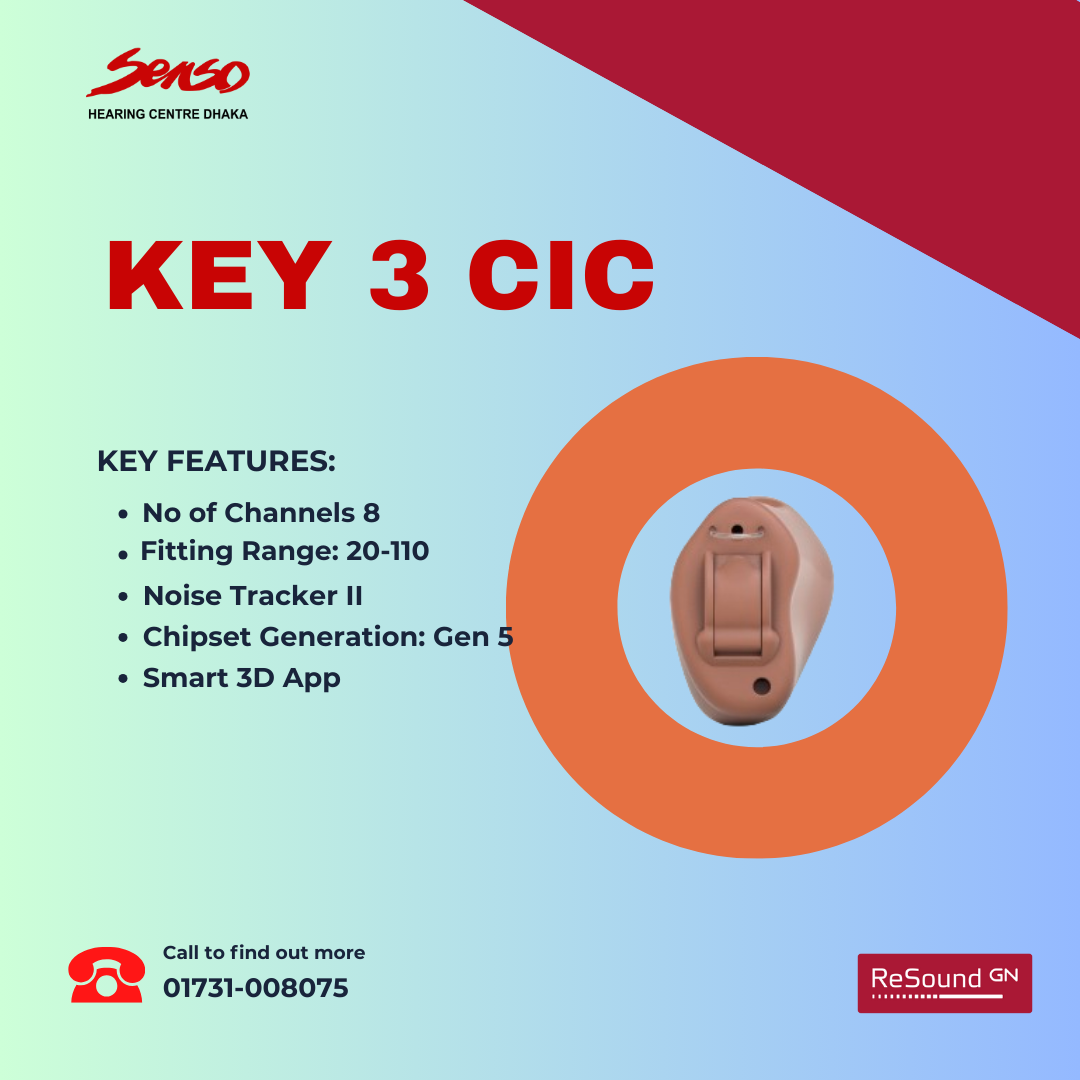 The ReSound Key 3 CIC (Completely-in-Canal) hearing aid is designed to provide discreet hearing assistance with advanced features suitable for various listening environments. Here's an overview of its key features and content:
Key Features of ReSound Key 3 CIC Hearing Aid
Discreet and Comfortable Fit:
The CIC model fits entirely within the ear canal, making it nearly invisible and very discreet.
Custom-molded to fit the individual’s ear canal, ensuring comfort and a secure fit for daily wear.
Natural Sound Quality:
Delivers clear and natural sound, allowing users to experience a more lifelike hearing experience.
Optimized for various listening environments, providing balanced sound in both quiet and noisy settings.
Advanced Noise Reduction:
Incorporates noise reduction technology to minimize background noise, making it easier to focus on speech.
Helps reduce the strain of listening in challenging environments, such as crowded places.
Feedback Suppression:
Equipped with feedback suppression to prevent annoying whistling or squealing sounds that can occur with hearing aids.
Directional Microphone:
Even in its compact size, it features a directional microphone to enhance speech understanding by focusing on sounds coming from in front of the user.
Wireless Connectivity:
Some variants may offer wireless connectivity options, enabling connection to smartphones, TVs, and other devices for direct audio streaming.
Customizable Settings:
Users can personalize their hearing aid settings, adjusting them to suit their specific hearing needs and preferences.
The device can be fine-tuned by a hearing care professional to optimize performance.
Tinnitus Management:
Includes tinnitus management features that provide relief for those experiencing ringing or buzzing in the ears.
Smartphone App Compatibility:
Compatible with the ReSound app, allowing users to control volume, change programs, and locate lost hearing aids via their smartphone.
Content Overview
Audience: The ReSound Key 3 CIC hearing aid is ideal for individuals with mild to moderate hearing loss who are looking for a discreet, easy-to-use solution. It's particularly suitable for those who prioritize comfort, natural sound quality, and personalized features.
Usage Scenarios: Perfect for daily activities, whether at home, in social gatherings, or in public spaces. Its discreet design makes it a good choice for those who want a nearly invisible hearing aid.
Additional Information: Available through hearing care professionals, who can provide custom fitting and personalized adjustments to ensure optimal performance and comfort. The hearing aid comes with a warranty and customer support to assist with any issues or adjustments needed after purchase.
The ReSound Key 3 CIC is a reliable and discreet hearing aid option that combines essential features with user-friendly customization to improve the hearing experience in various environments.